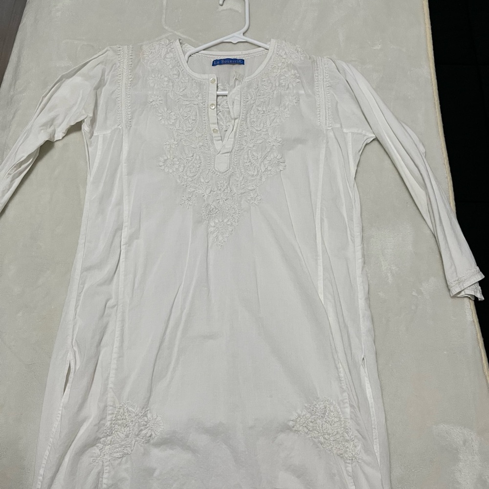 Elegant White Embroidered Dress